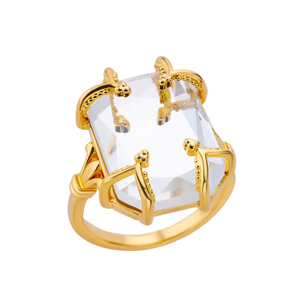 Zircon Heart Rings for Women Stainless Steel Gold Color Open Ring 2024 Trend Design Female Couple Wedding Waterproof Jewerly
