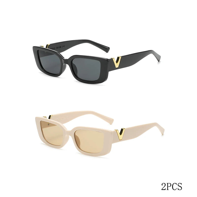 Retro Rectangular Sunglasses 2023 New WOMEN'S Brand Designer Retro Small Frame Sunglasses Oculos De Sol