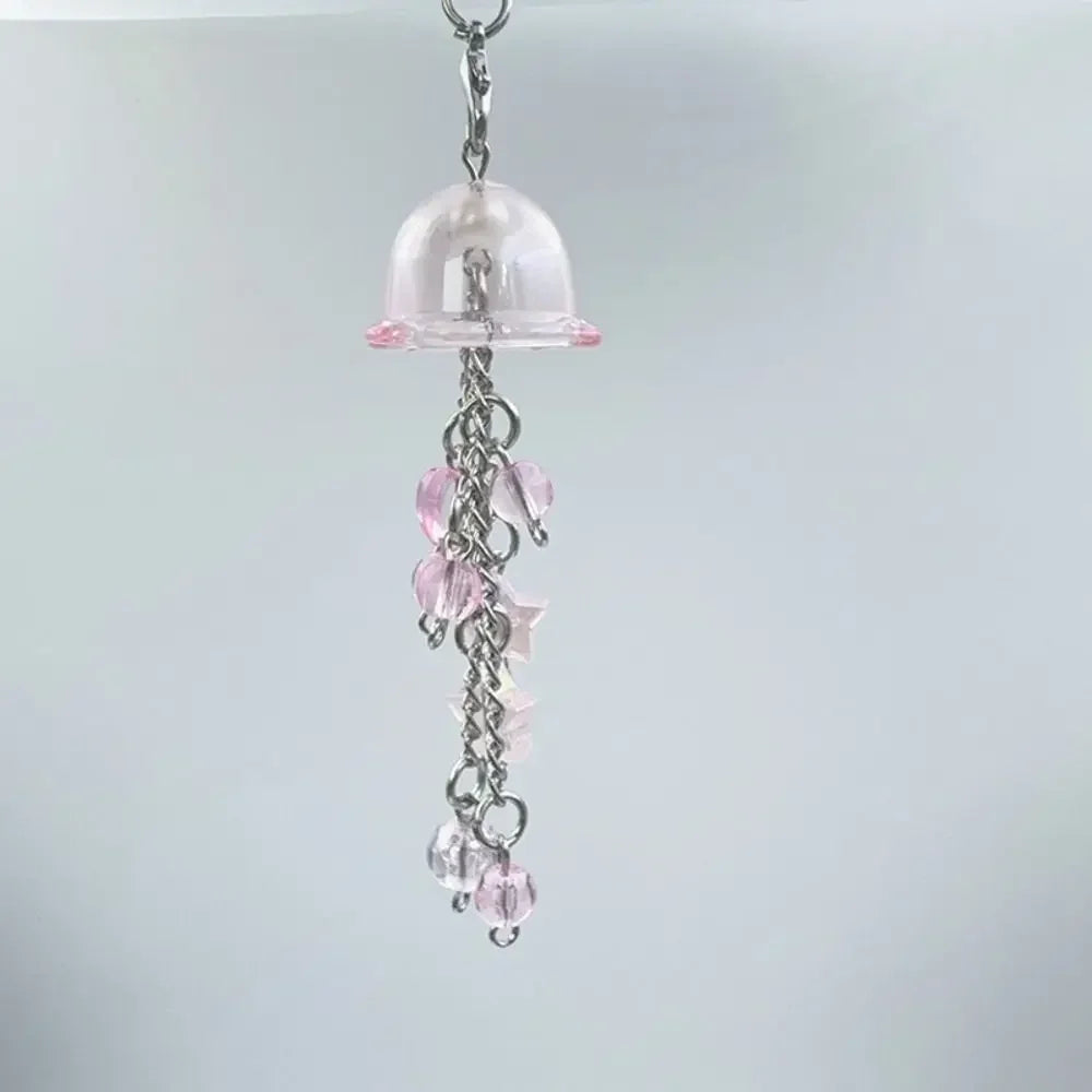 Pink Cell Phone Rope Chain Jewelry Accessories Anime Pendant Y2K Beaded Beads Chain DIY Cat Key Chain Phone Charm Key Chain