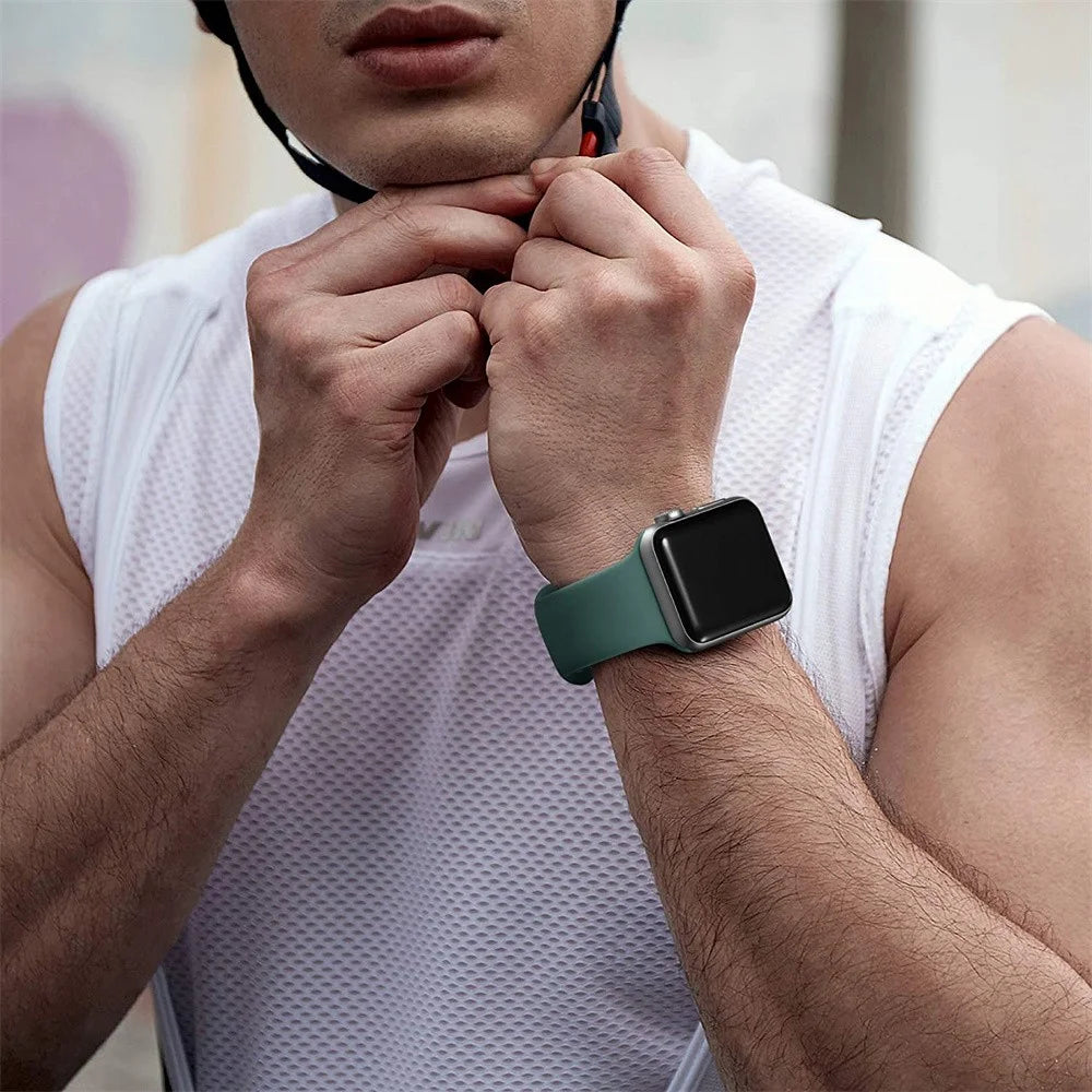 Band for Apple Watch Bands 40Mm Series SE 7 6 5 4 3 2 1 38Mm 44Mm 42Mm 45Mm 41Mm,Women and Men Sport Apple Watch Bands,Soft Silicone Strap Replacement for Iwatch Bands