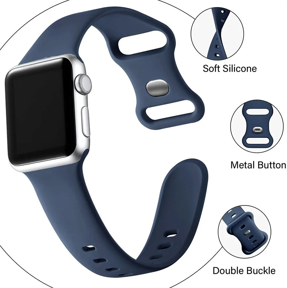 Band for Apple Watch Bands 40Mm Series SE 7 6 5 4 3 2 1 38Mm 44Mm 42Mm 45Mm 41Mm,Women and Men Sport Apple Watch Bands,Soft Silicone Strap Replacement for Iwatch Bands