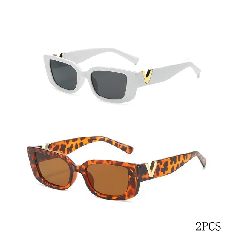Retro Rectangular Sunglasses 2023 New WOMEN'S Brand Designer Retro Small Frame Sunglasses Oculos De Sol