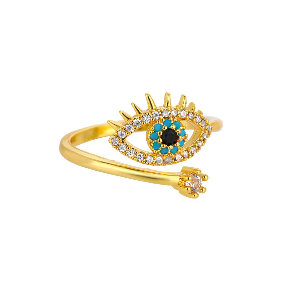 Zircon Heart Rings for Women Stainless Steel Gold Color Open Ring 2024 Trend Design Female Couple Wedding Waterproof Jewerly