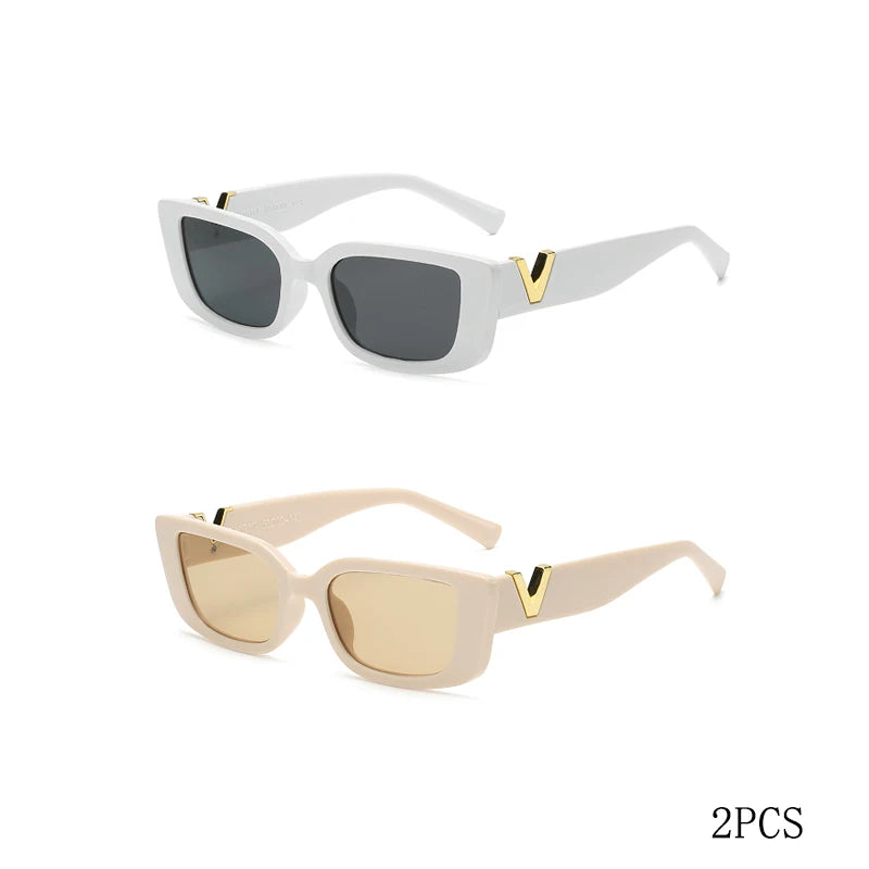 Retro Rectangular Sunglasses 2023 New WOMEN'S Brand Designer Retro Small Frame Sunglasses Oculos De Sol