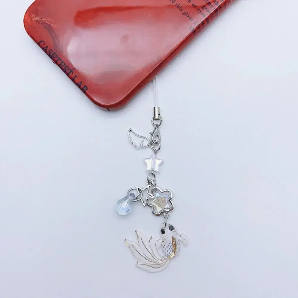 Pink Cell Phone Rope Chain Jewelry Accessories Anime Pendant Y2K Beaded Beads Chain DIY Cat Key Chain Phone Charm Key Chain