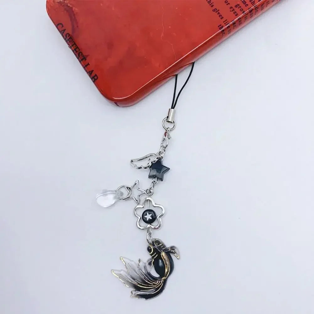 Pink Cell Phone Rope Chain Jewelry Accessories Anime Pendant Y2K Beaded Beads Chain DIY Cat Key Chain Phone Charm Key Chain