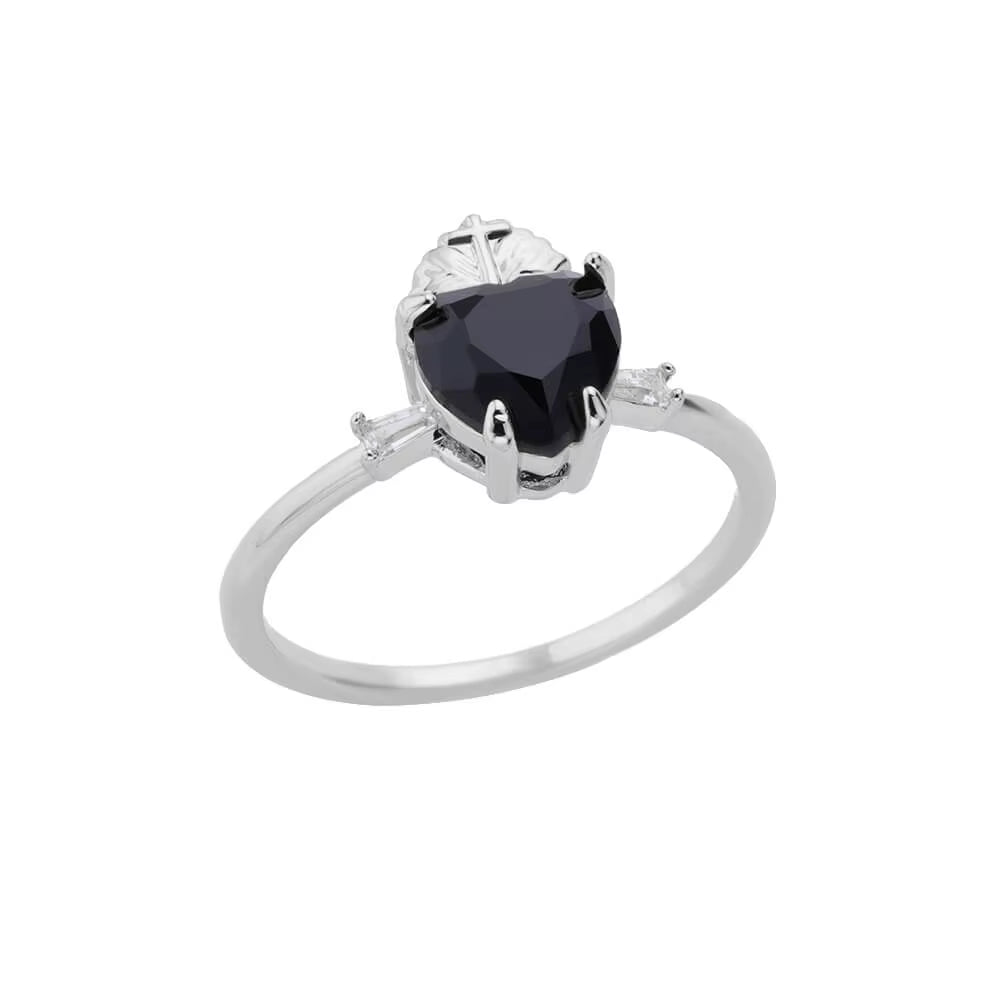 Zircon Heart Rings for Women Stainless Steel Gold Color Open Ring 2024 Trend Design Female Couple Wedding Waterproof Jewerly