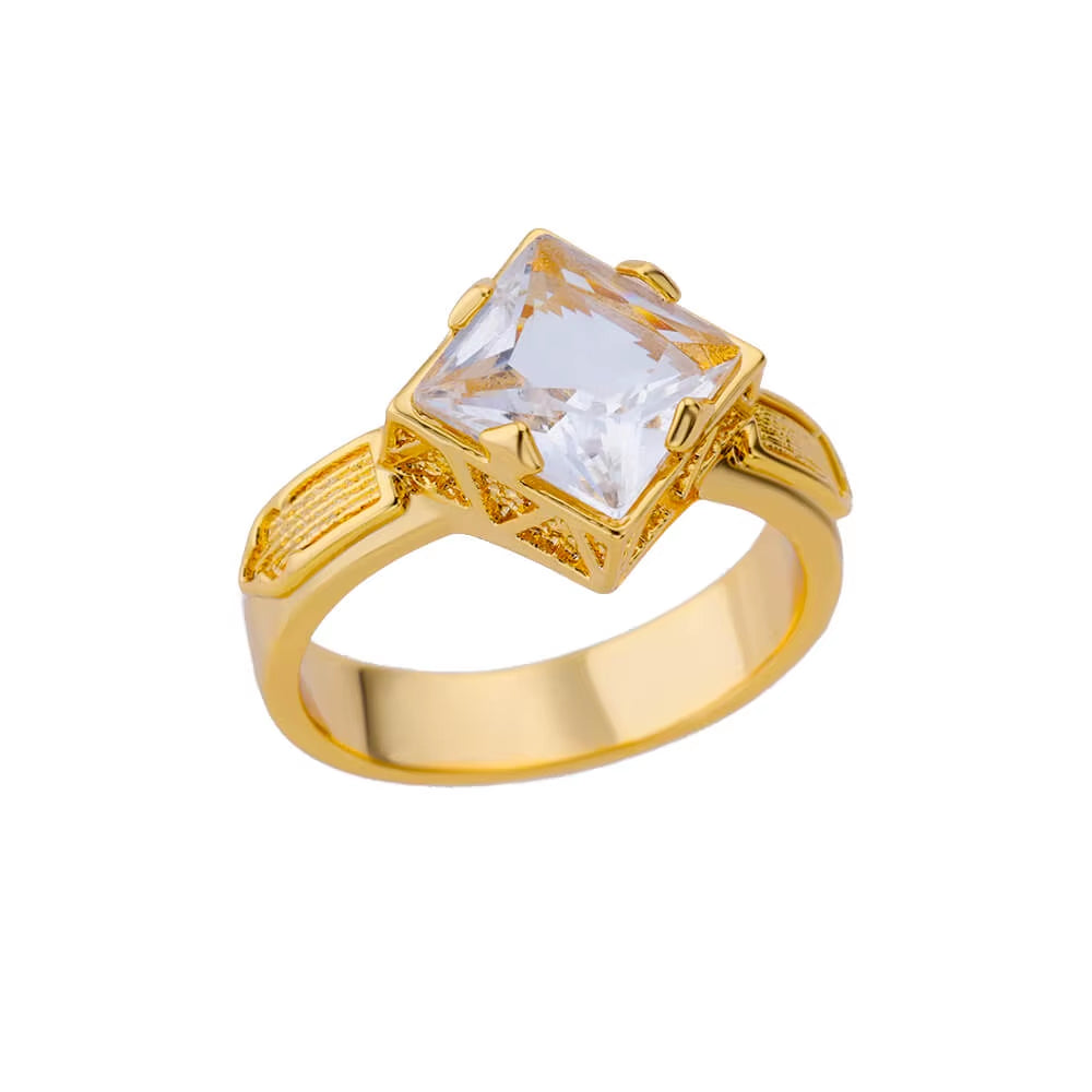 Zircon Heart Rings for Women Stainless Steel Gold Color Open Ring 2024 Trend Design Female Couple Wedding Waterproof Jewerly