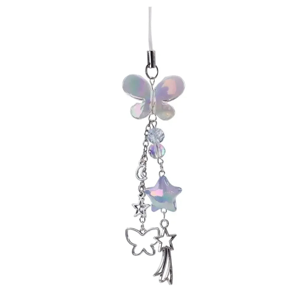 Pink Cell Phone Rope Chain Jewelry Accessories Anime Pendant Y2K Beaded Beads Chain DIY Cat Key Chain Phone Charm Key Chain