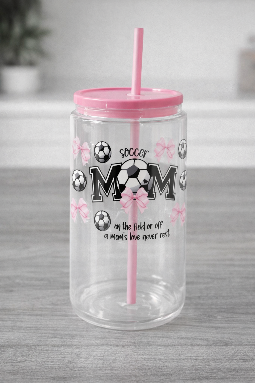 A durable and stylish clear tumbler perfect for enjoying your favorite cold drinks at home or on the go.
