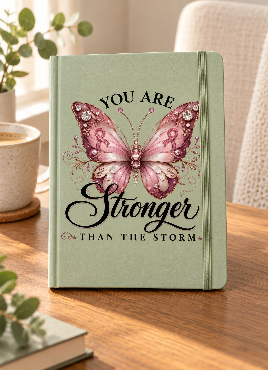 You Are Stronger Than the Storm Blank Journal (Pink)