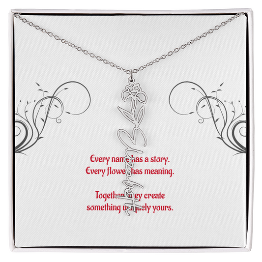 Personalized Name & Flower Necklace – A Story in Bloom