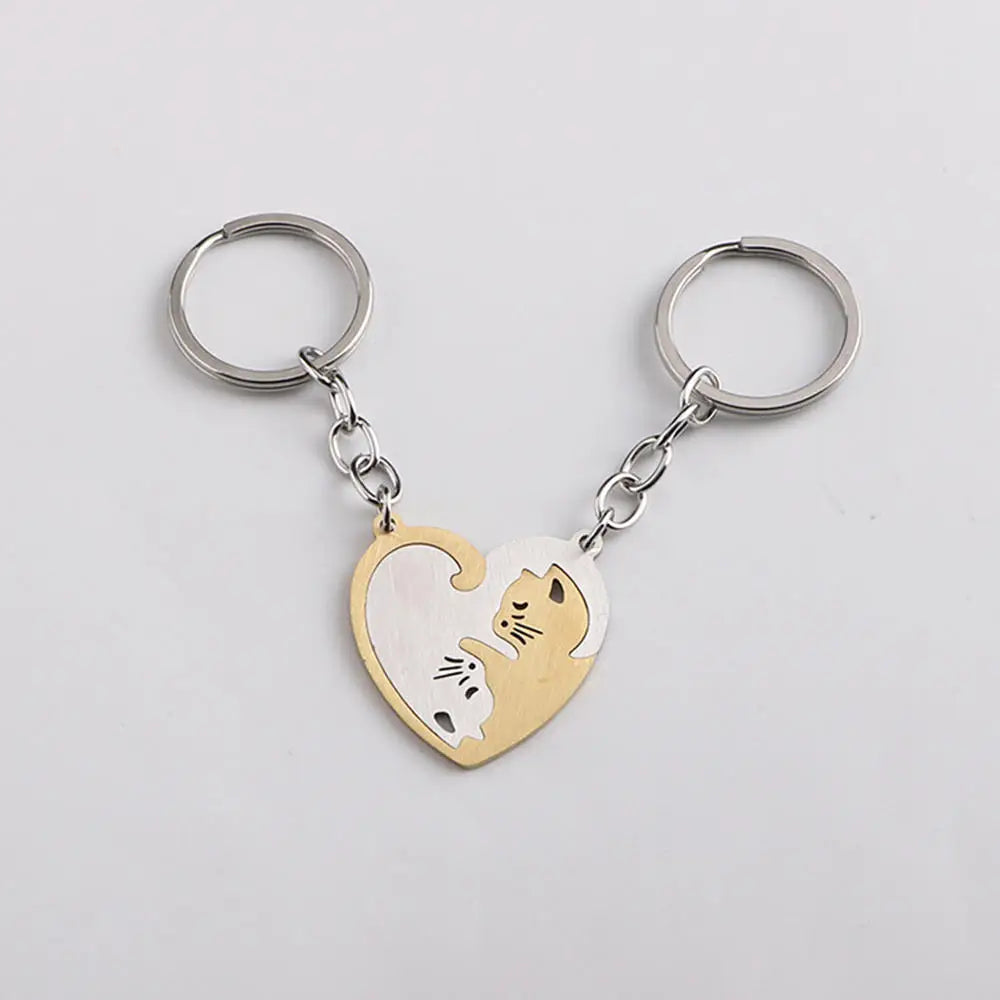 Silver Plated Lovers Gift Couple My Heart Keychain Wedding Favors Zinc Alloy Fashion Keyring Key Fob Creative Key Chain Hot Sale