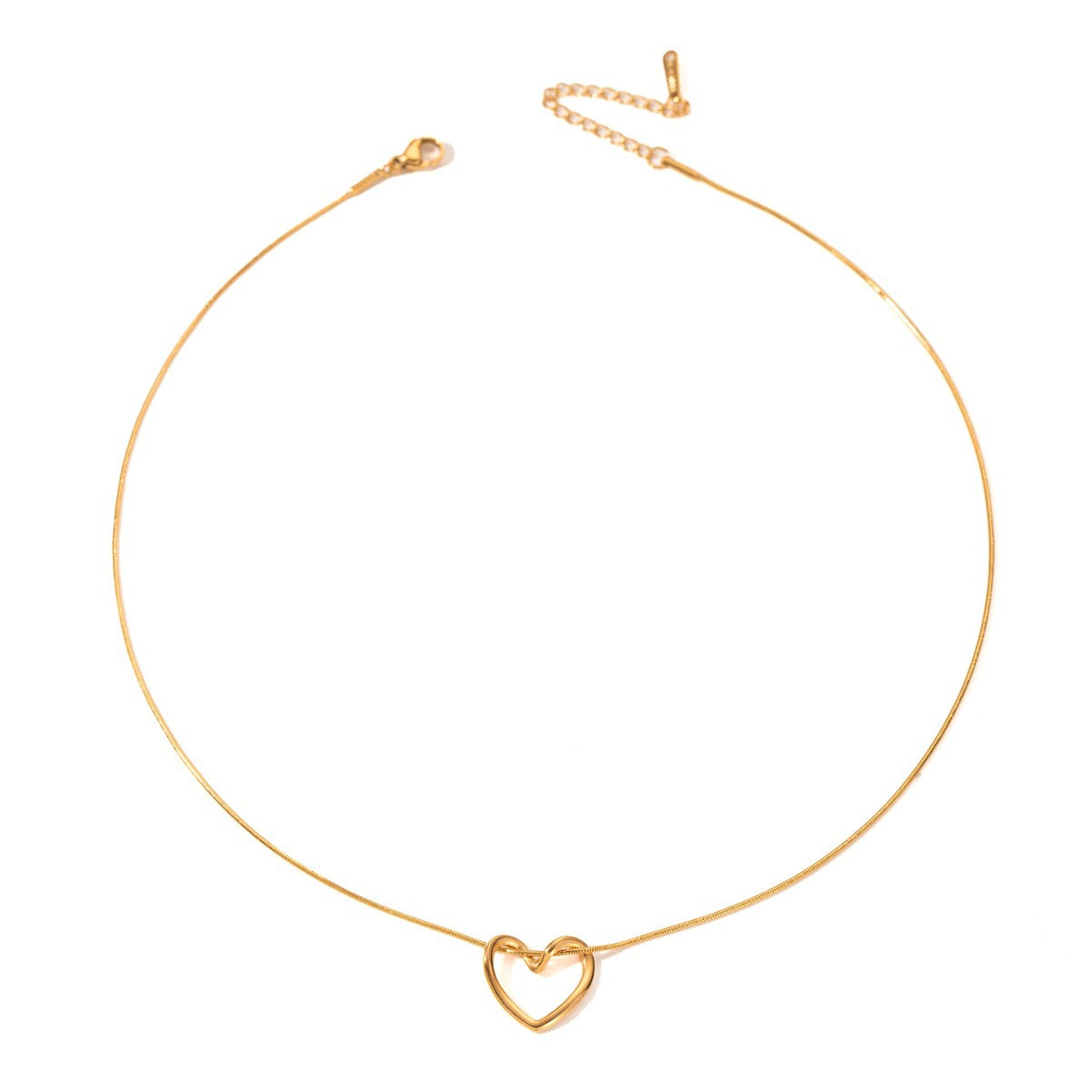 Fashion Jewelry Tainless Steel Twist Hollow Heart Pendant Necklace for Women Spicy Girls Simple Clavicle Chain Jewelry Gift