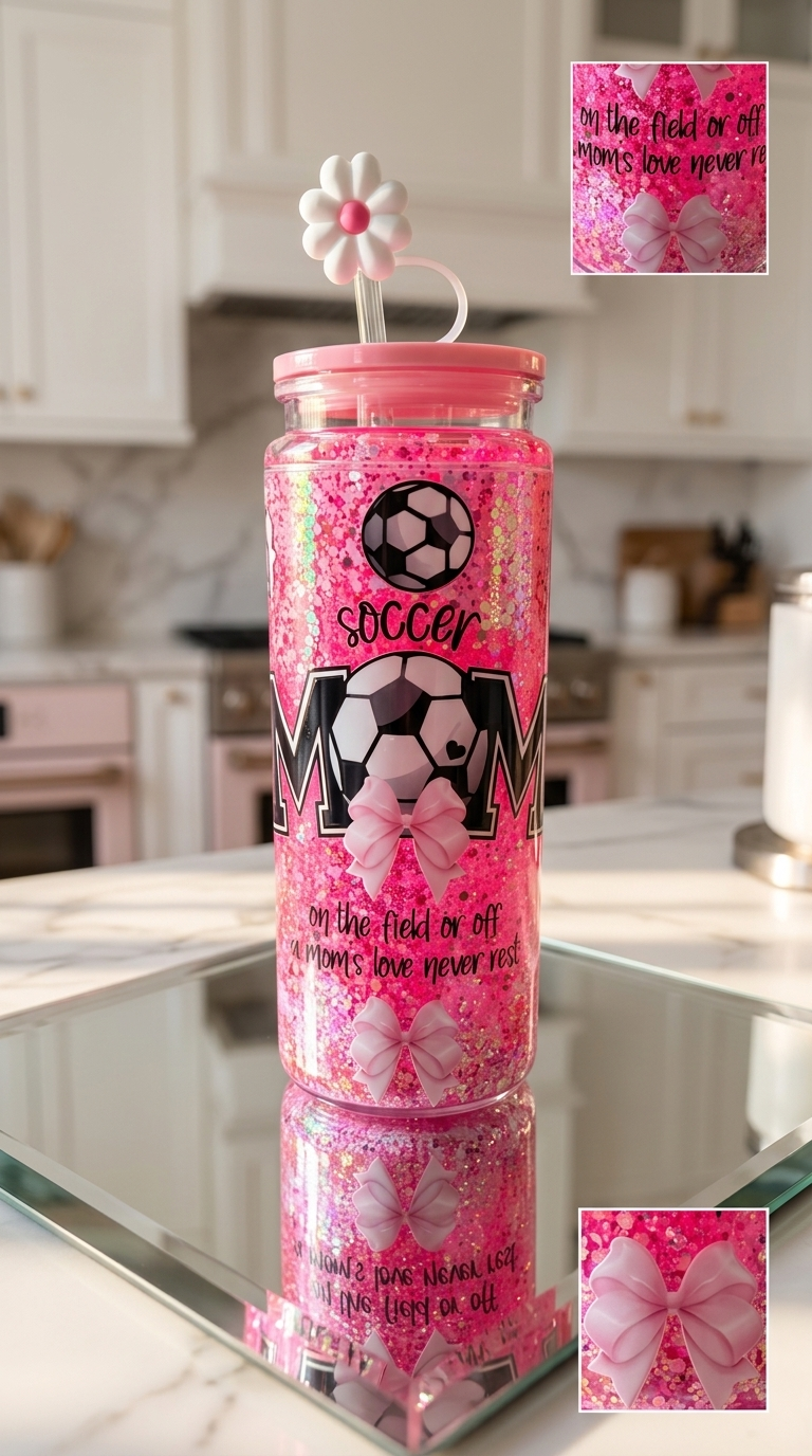 Custom Glitter Tumbler with Straw | Personalized Cute Cup | Available in Multiple Sizes & Designs | Gift for Her
