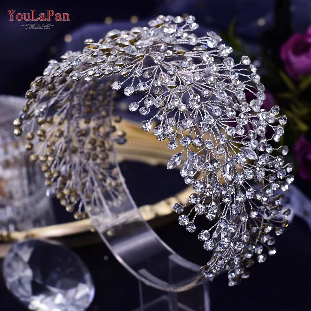 Fashion Woman Headband Rhinestone Bridal Headpiece Wedding Hair Accessories Bride Tiara Pageant Headdresses HP496
