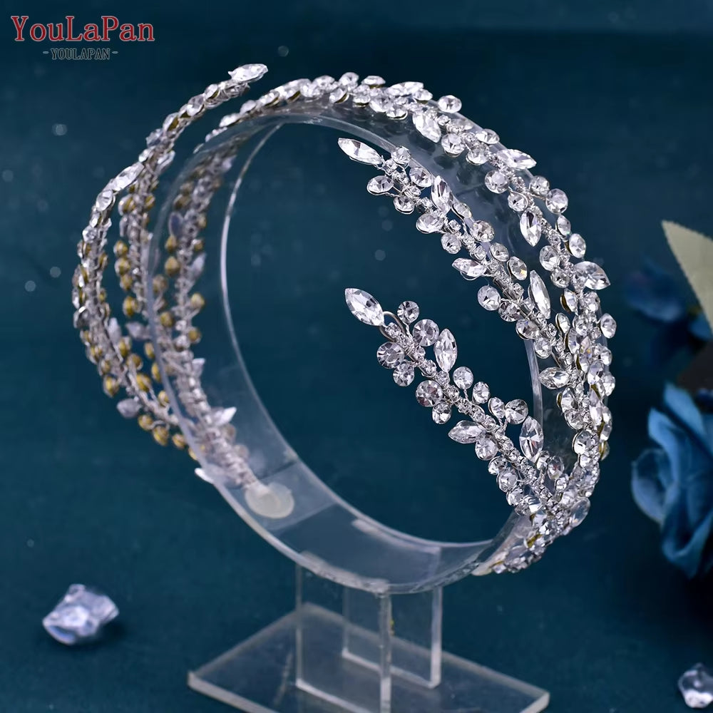 Fashion Woman Headband Rhinestone Bridal Headpiece Wedding Hair Accessories Bride Tiara Pageant Headdresses HP496