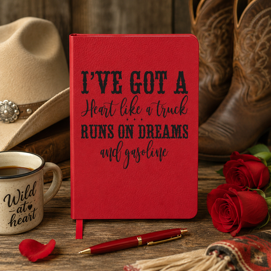 I've got a heart like a truck...Runs on Dreams and Gasoline/Lined Journal