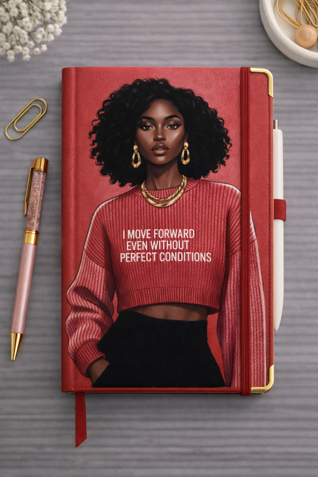 "I Move Forward Even Without Perfect Conditions" Hardcover Journal | Inspirational Notebook for Writing, Goals & Daily Reflection