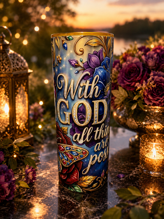 With God All Things Are Possible 20oz Stainless Steel Tumbler