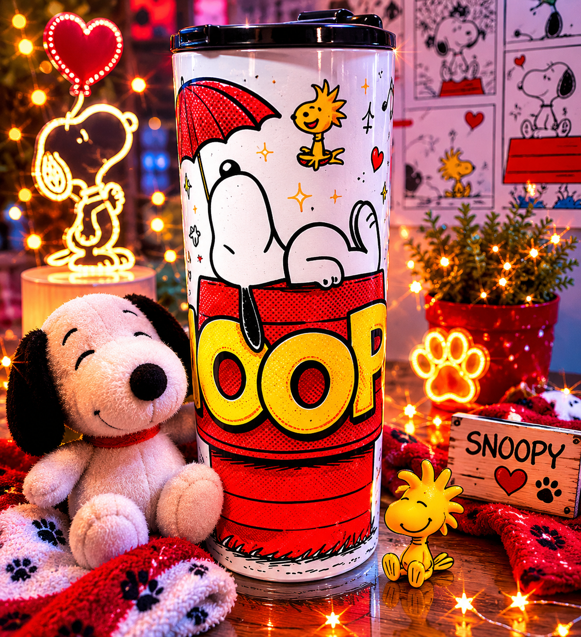 SNOOPY Playful Pup 20oz Stainless Steel Tumbler