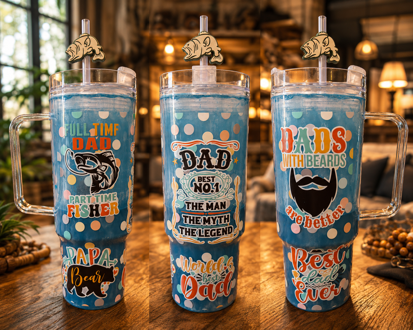 DAD 40oz Tall Plastic Drip Tumbler.