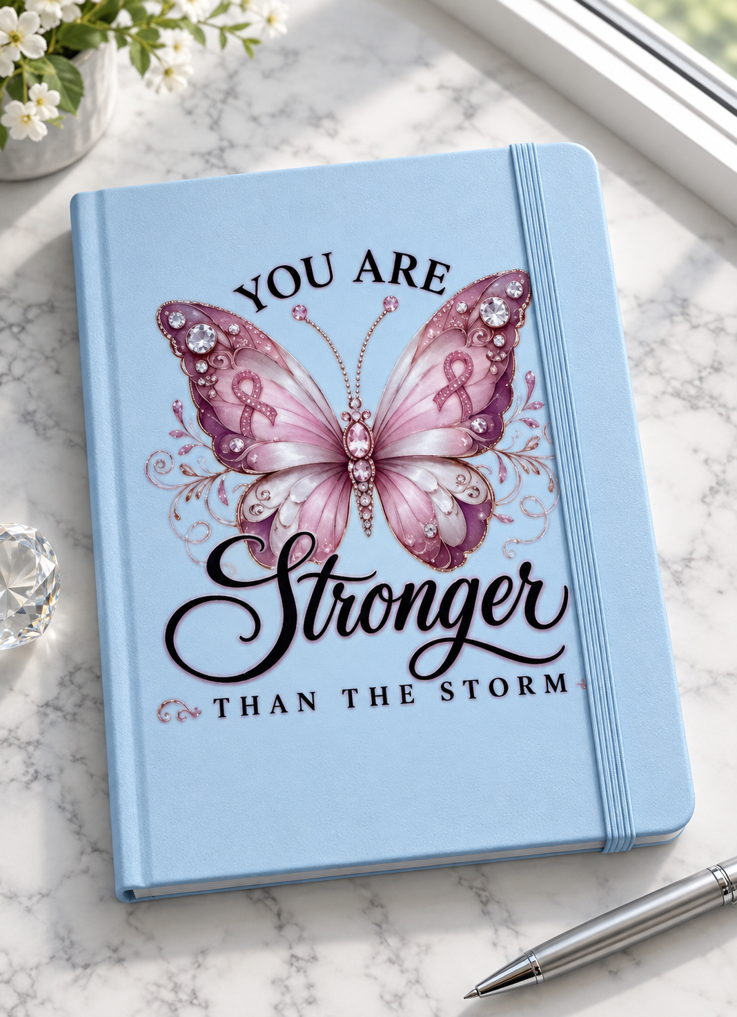 You Are Stronger Than the Storm Blank Journal (Pink)