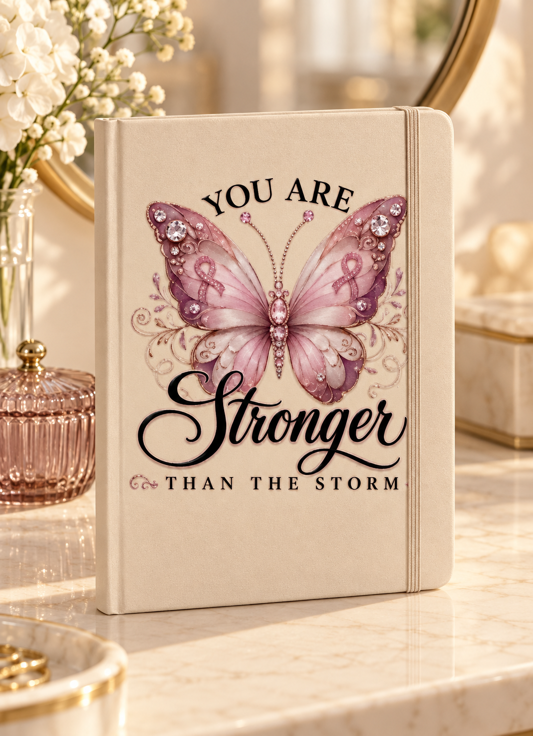 You Are Stronger Than the Storm Blank Journal (Pink)