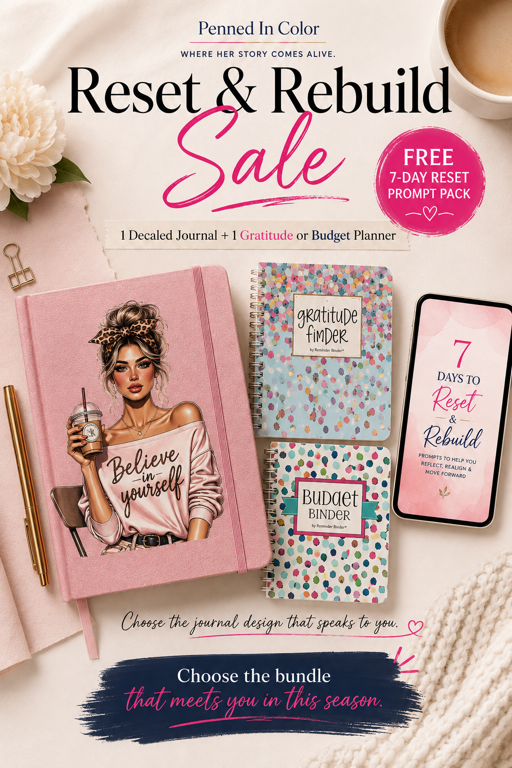 Reset & Rebuild Journal Bundle + Free 7-Day Prompt Pack
