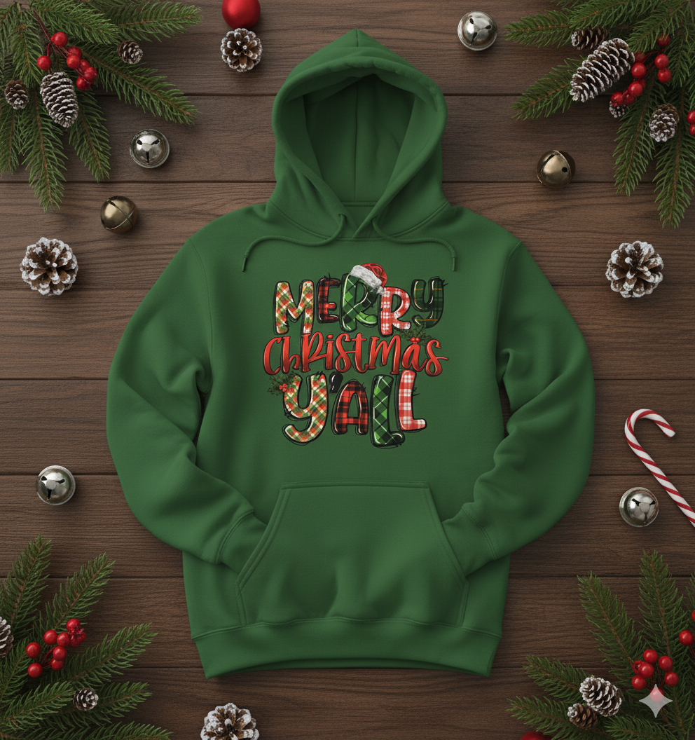 Merry Christmas Y’all – Holiday T-Shirt, Hoodie & Sweatshirt