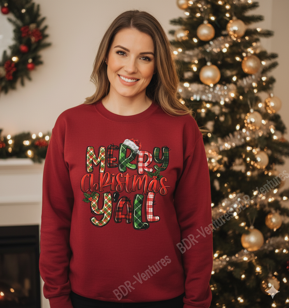Merry Christmas Y’all – Holiday T-Shirt, Hoodie & Sweatshirt