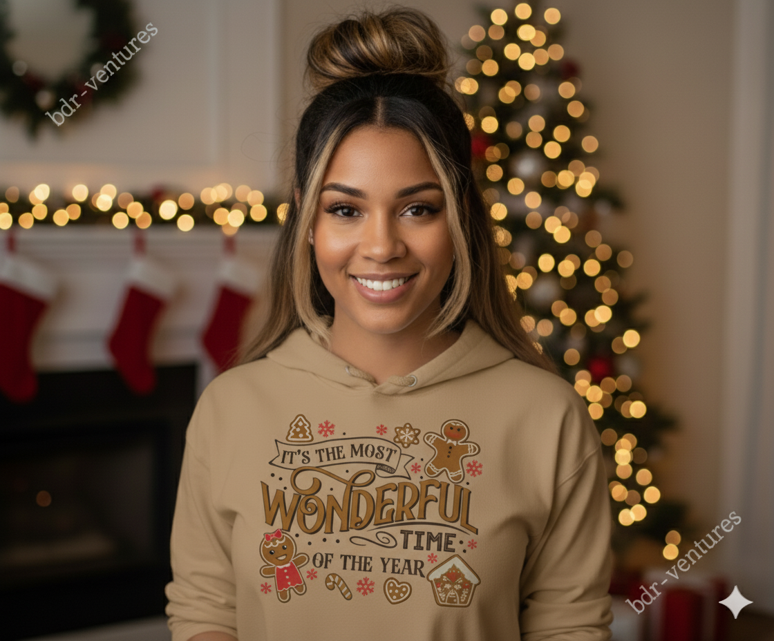 It’s the Most Wonderful Time – Gingerbread Holiday Hoodie, Sweatshirt & Tee