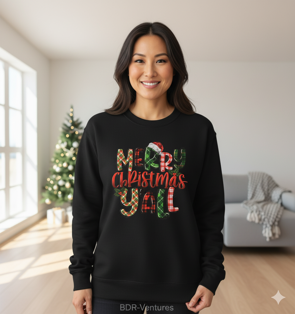Merry Christmas Y’all – Holiday T-Shirt, Hoodie & Sweatshirt