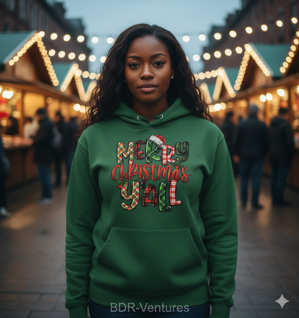 Merry Christmas Y’all – Holiday T-Shirt, Hoodie & Sweatshirt