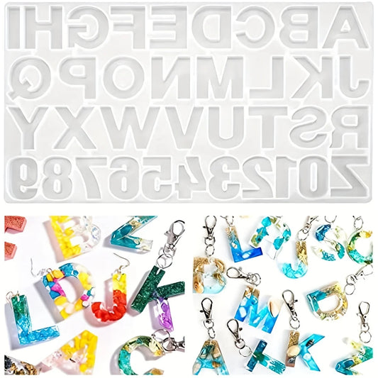 26-letter Resin Silicone Mold Digital Jewelry Pendant Mold DIY Hand-cast Chocolate Mold Festival Souvenir Decoration