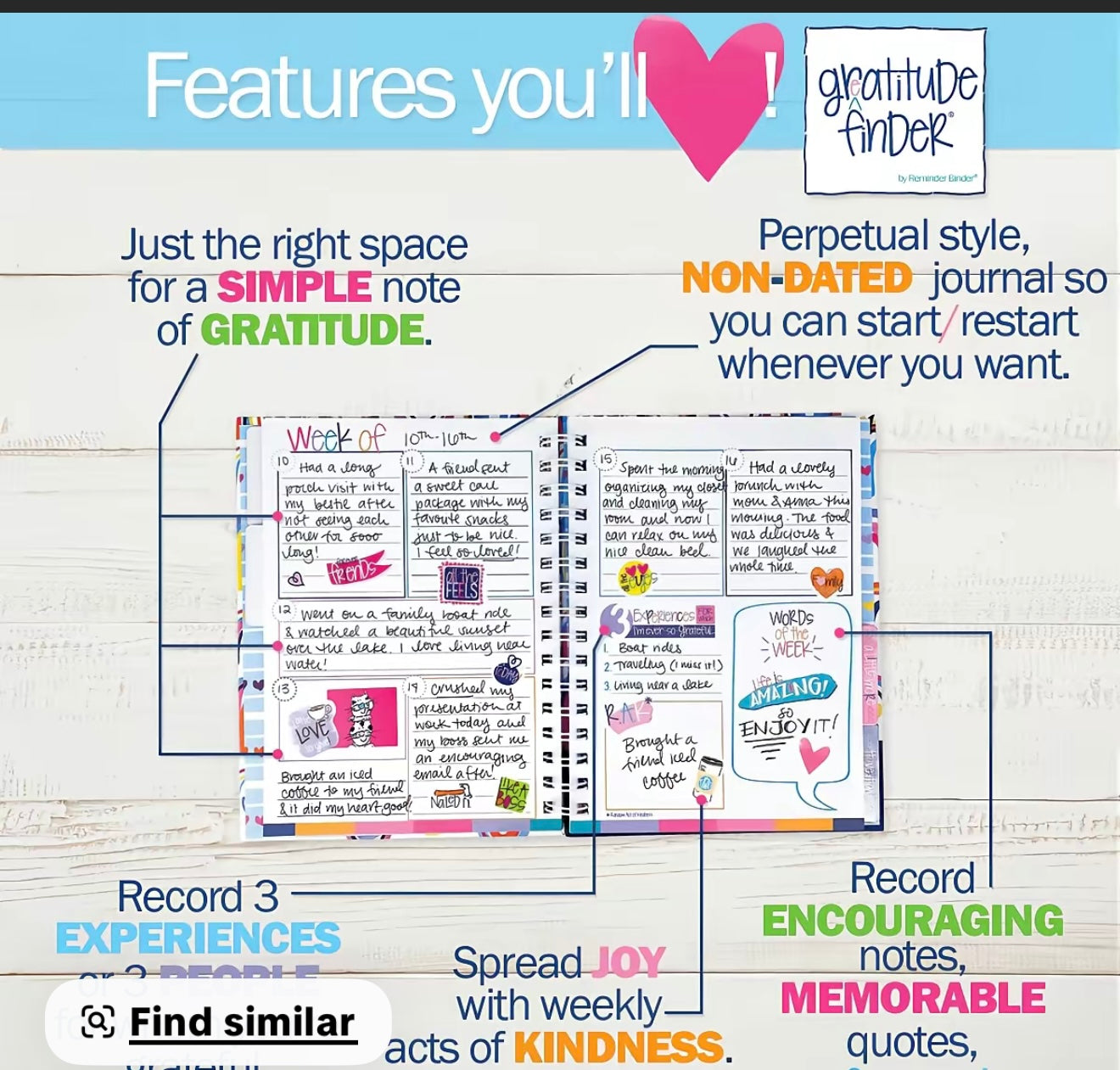 Colorful Gratitude Journal | Daily Reflection & Mindset Notebook | Self Care & Positivity Journal | Multiple Designs Available
