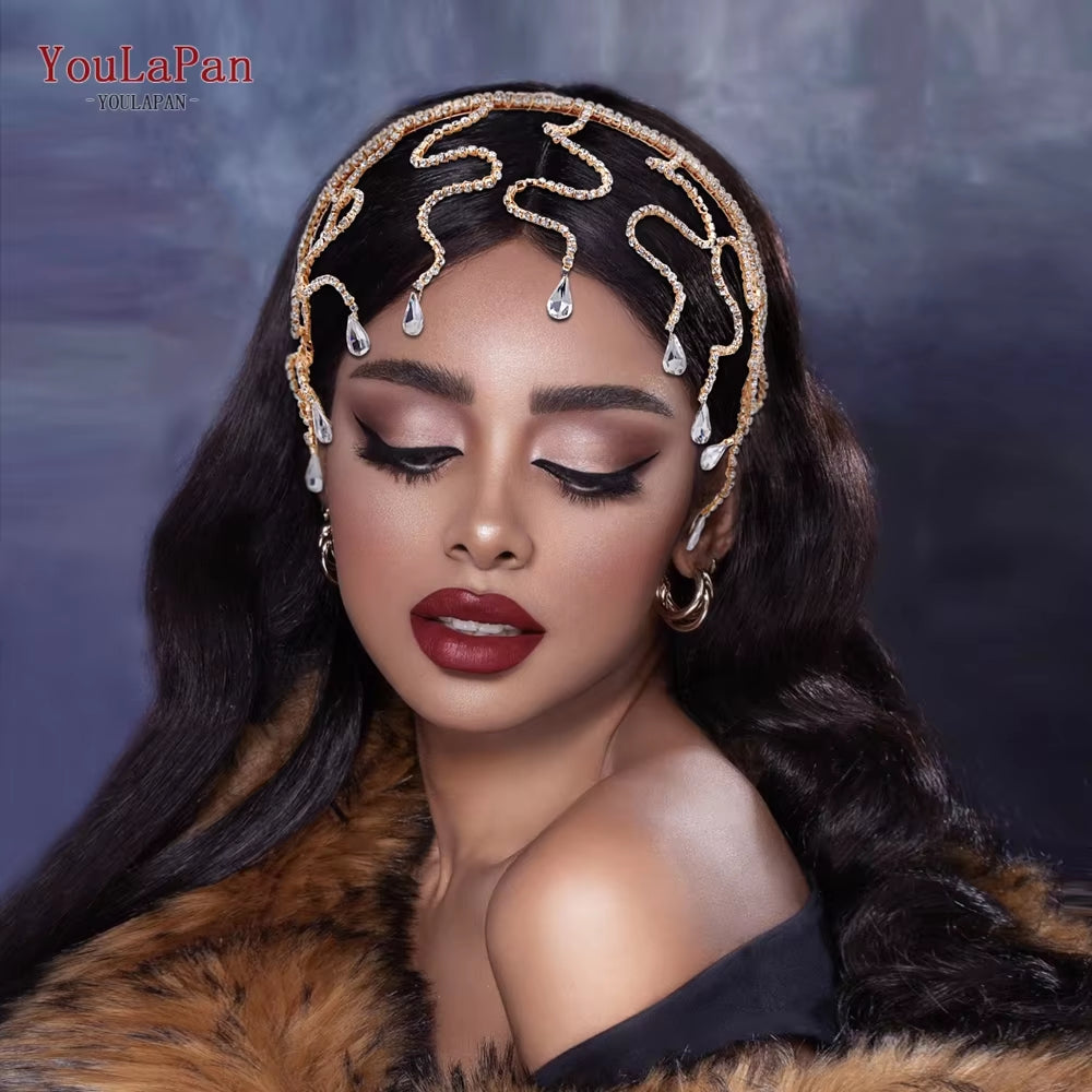 Fashion Woman Headband Rhinestone Bridal Headpiece Wedding Hair Accessories Bride Tiara Pageant Headdresses HP496