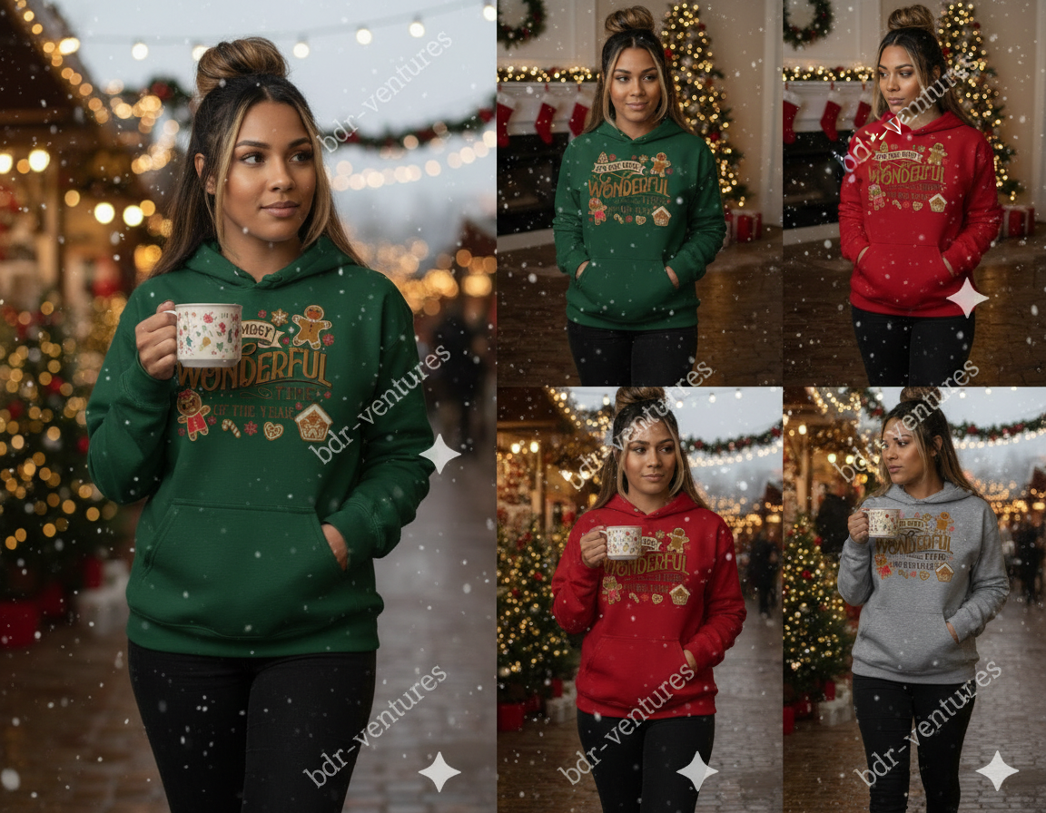 It’s the Most Wonderful Time – Gingerbread Holiday Hoodie, Sweatshirt & Tee
