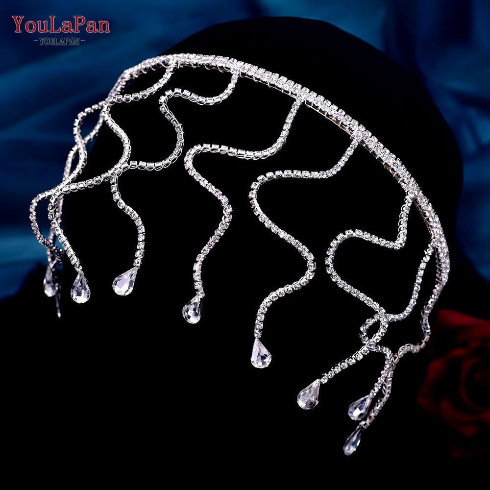 Fashion Woman Headband Rhinestone Bridal Headpiece Wedding Hair Accessories Bride Tiara Pageant Headdresses HP496