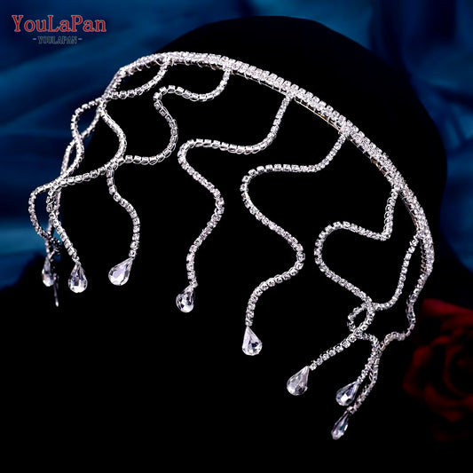 Fashion Woman Headband Rhinestone Bridal Headpiece Wedding Hair Accessories Bride Tiara Pageant Headdresses HP496