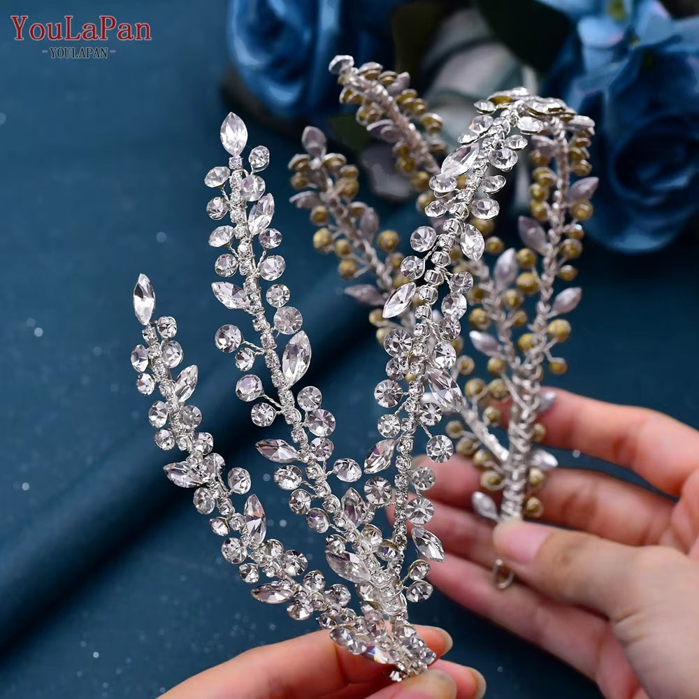 Fashion Woman Headband Rhinestone Bridal Headpiece Wedding Hair Accessories Bride Tiara Pageant Headdresses HP496