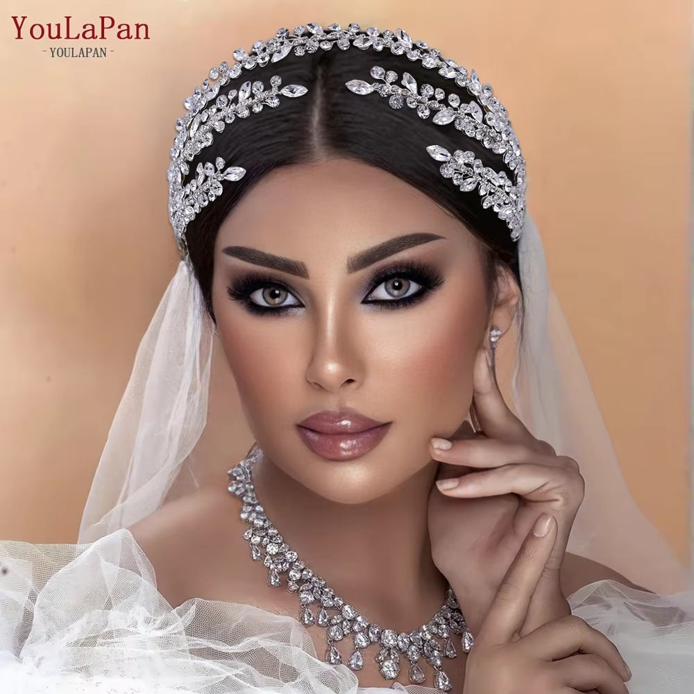 Fashion Woman Headband Rhinestone Bridal Headpiece Wedding Hair Accessories Bride Tiara Pageant Headdresses HP496