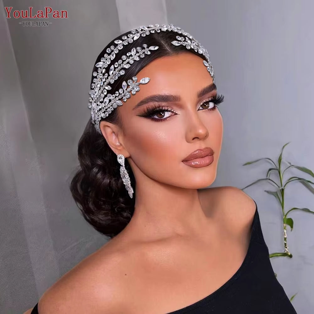 Fashion Woman Headband Rhinestone Bridal Headpiece Wedding Hair Accessories Bride Tiara Pageant Headdresses HP496