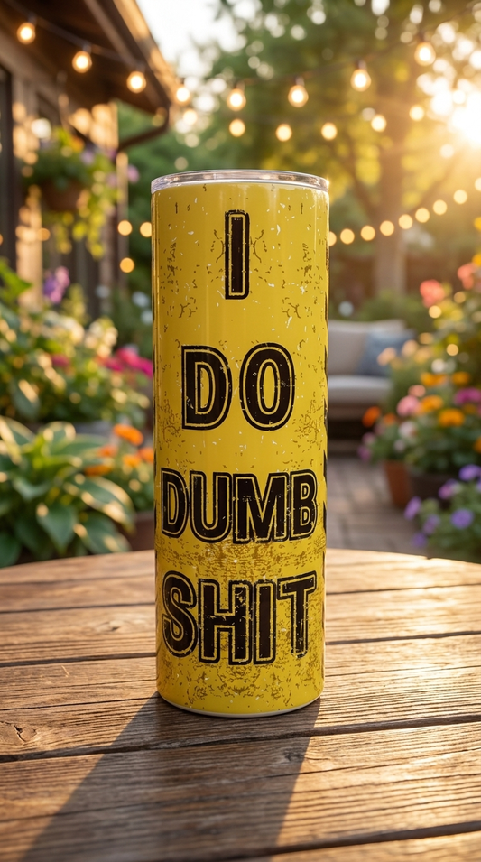 I DO DUMBSHIT- CAUTION-20oz Stainless Steel Tumbler